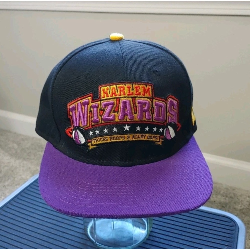 Harlem Wizards SnapBack Hat Cap Purple Black Embroidery Hard Bill One Size